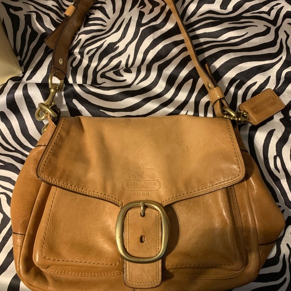 Tan colored  soft leatherCoach purse - Picture 1 of 5